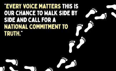 Every voice matters this is our chance to walk side by side and call for a national commitment to Truth.