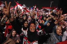 Photo by Mohamed Abd El Ghany - Women protestors in Tahrir Square, Egypt 2013.